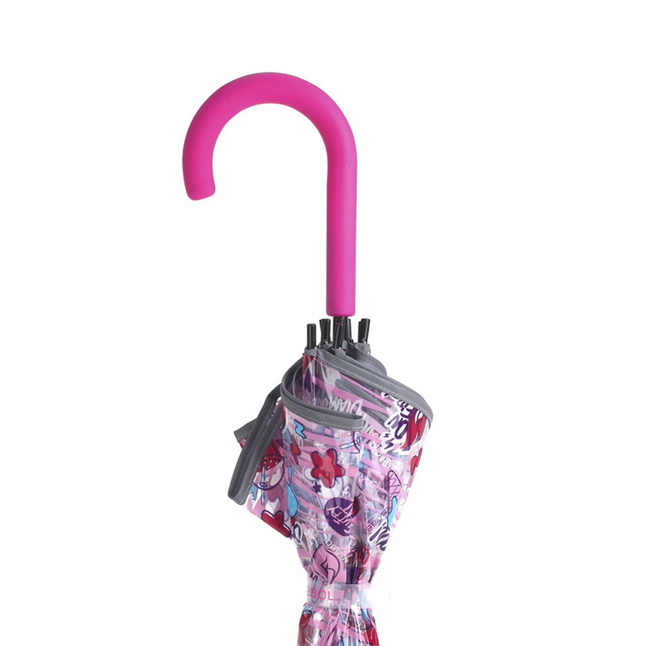 Alternative view of چتر عصایی شفاف دخترانه گابل اسپانیا مدل Sticker